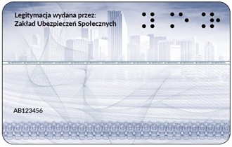 Legitymacja emeryta-rencisty – wzór plastikowy – rewers. Legitymacja wydana przez Zakład Ubezpieczeń Społecznych, numer legitymacji.