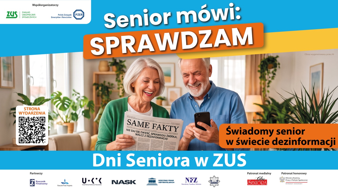 ilustracja do dnia seniora w zus Senior mówi sprawdzam - link do powiększonej grafiki