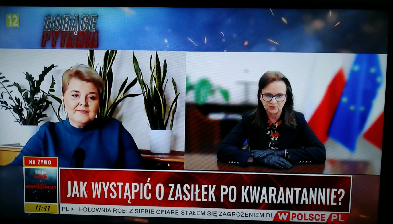 screen z porgramu - porwadząca Anna Grabowska oraz prof. Gertruda Uścińska, prezes ZUS
