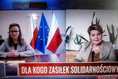 screen z wywiadu - prezes ZUS i prowadząca wywiad dziennikaraka