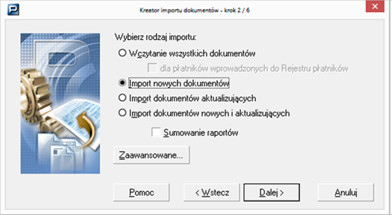 screen z pue - import dokumentów