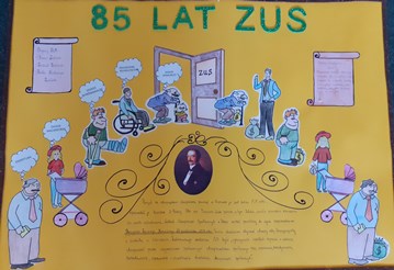 Konkurs Projekt z ZUS, autor plakatu: Weronika Kocanowska, Zespół Szkolno-Przedszkolny w Baruchowie - link do powiększonej grafiki (plik PDF 1,6 MB)
